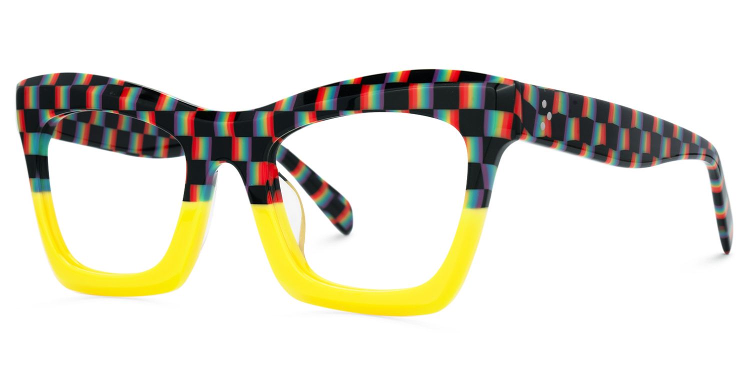 New Arrival Checkered and Yellow Color for Benitez Glasses | ZEELOOL UK1
