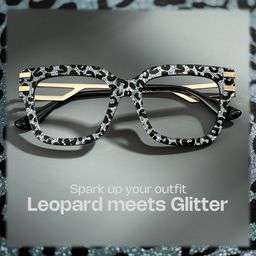Lidia Gray Leopard Square Glasses0