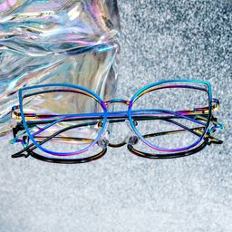 Spivey Iridescent Cat eye Glasses0
