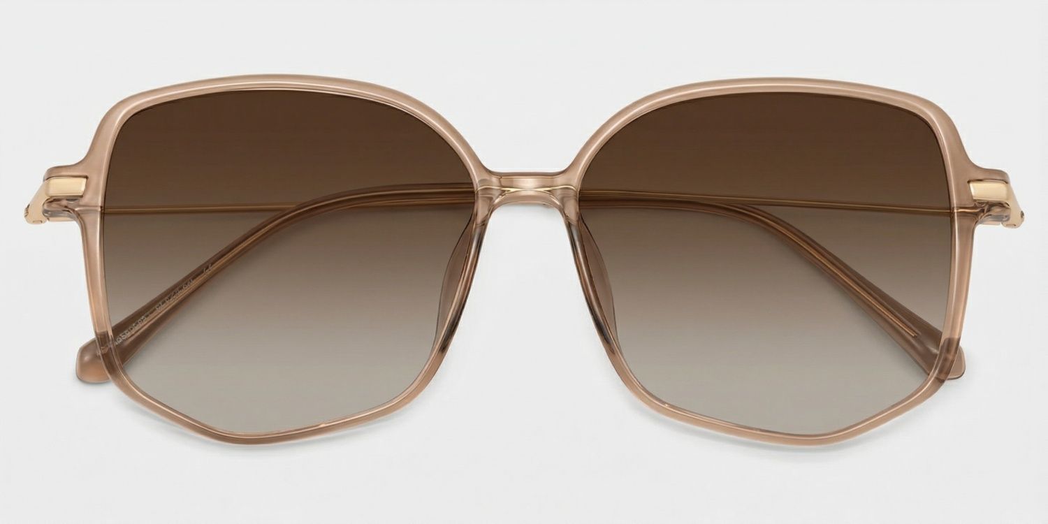 Payton Geometric Sunglasses with Tr90 Beige Frames | ZEELOOL CA1