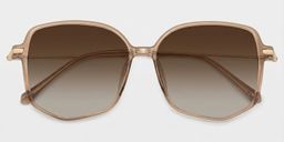 Payton Beige Geometric Sunglasses1