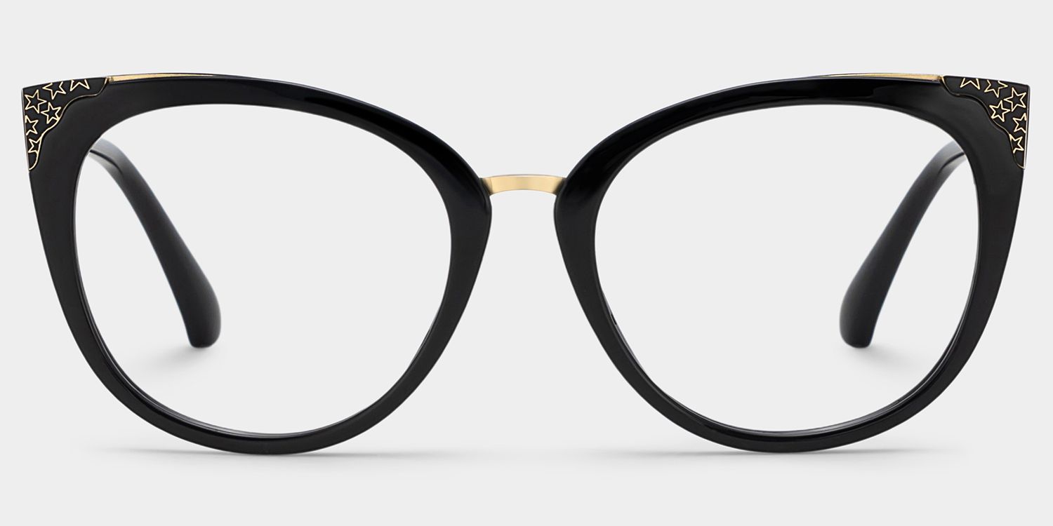 Dalton Cat Eye Black Glasses | ZEELOOL UK0