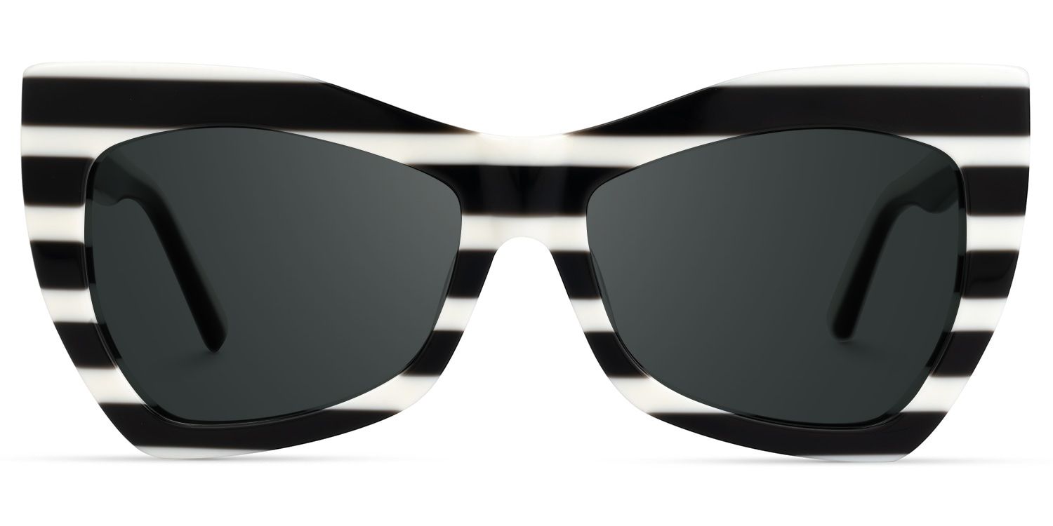 Bernita Black-White Frame Sunglasses with Geometric Style | ZEELOOL UK0