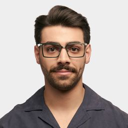 Sharma Black Rectangle Glasses0