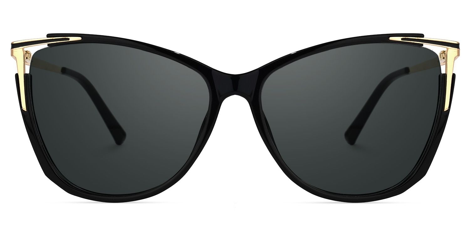 Yomary Black Frame Sunglasses with Cat Eye Style | ZEELOOL UK0