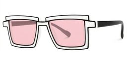 Zephyr White Rectangle Sunglasses1
