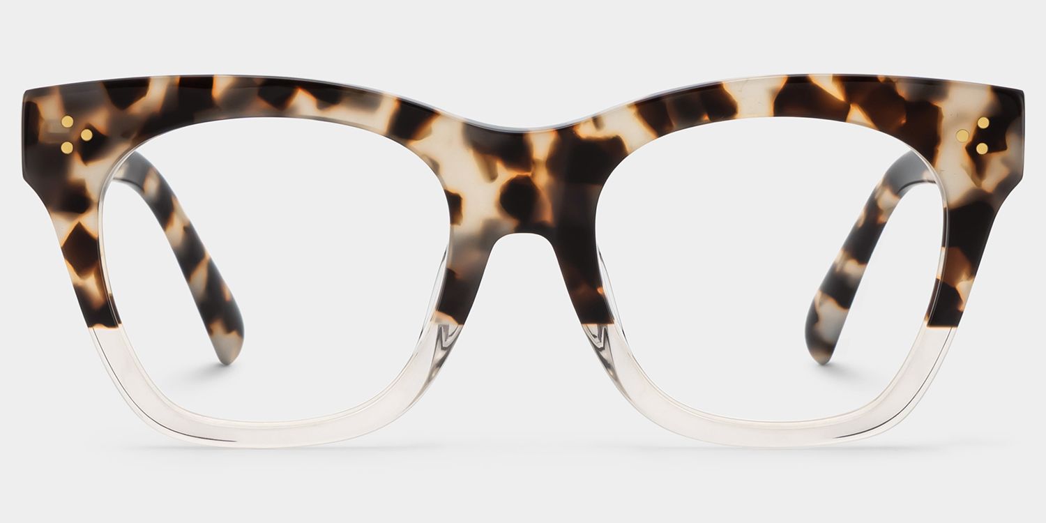 Rectangle Tandy Light Tortoise Frame Glasses | ZEELOOL UK0