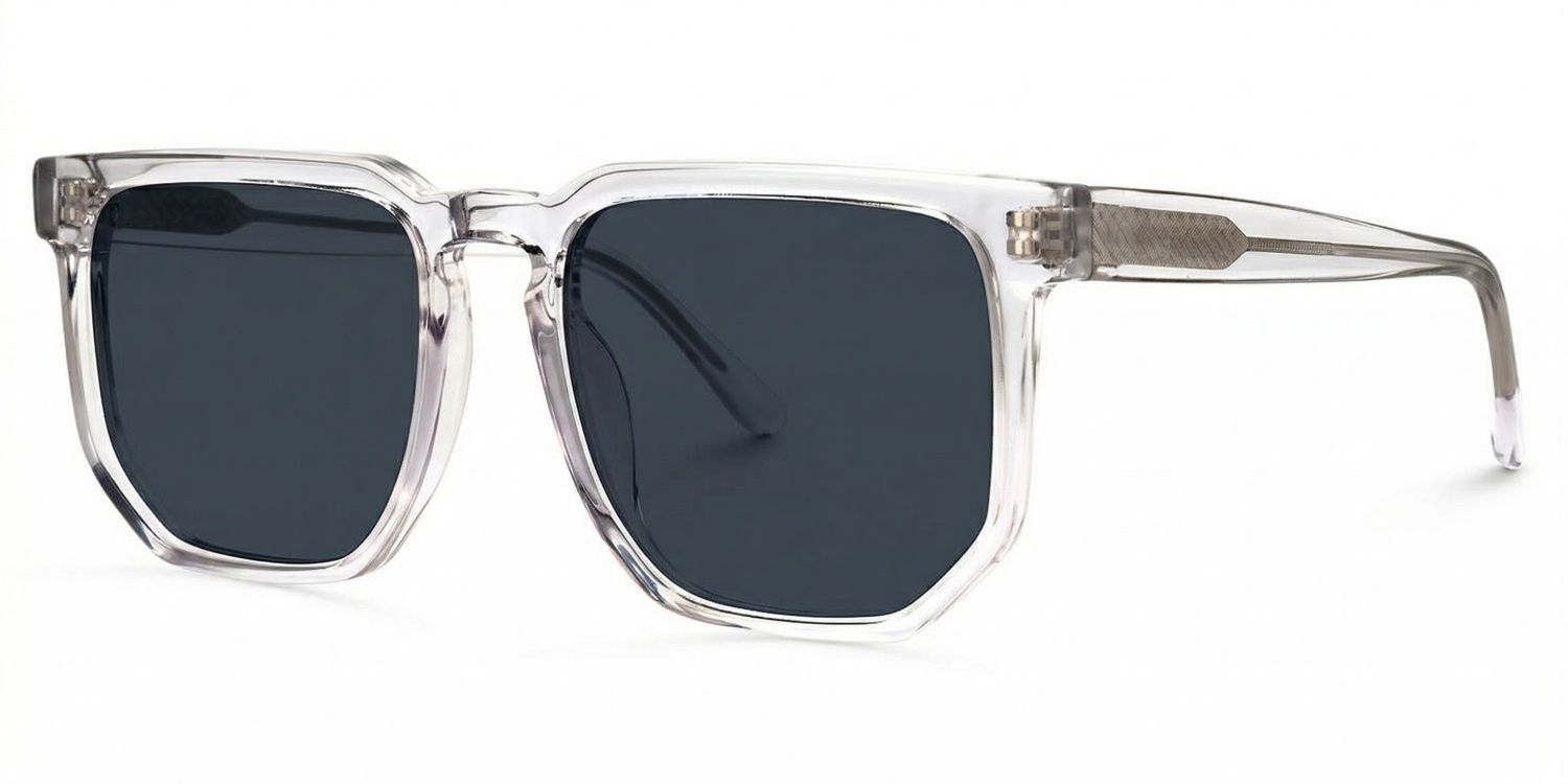 Matherne Acetate Clear Square Frame Sunglasses | ZEELOOL UK1