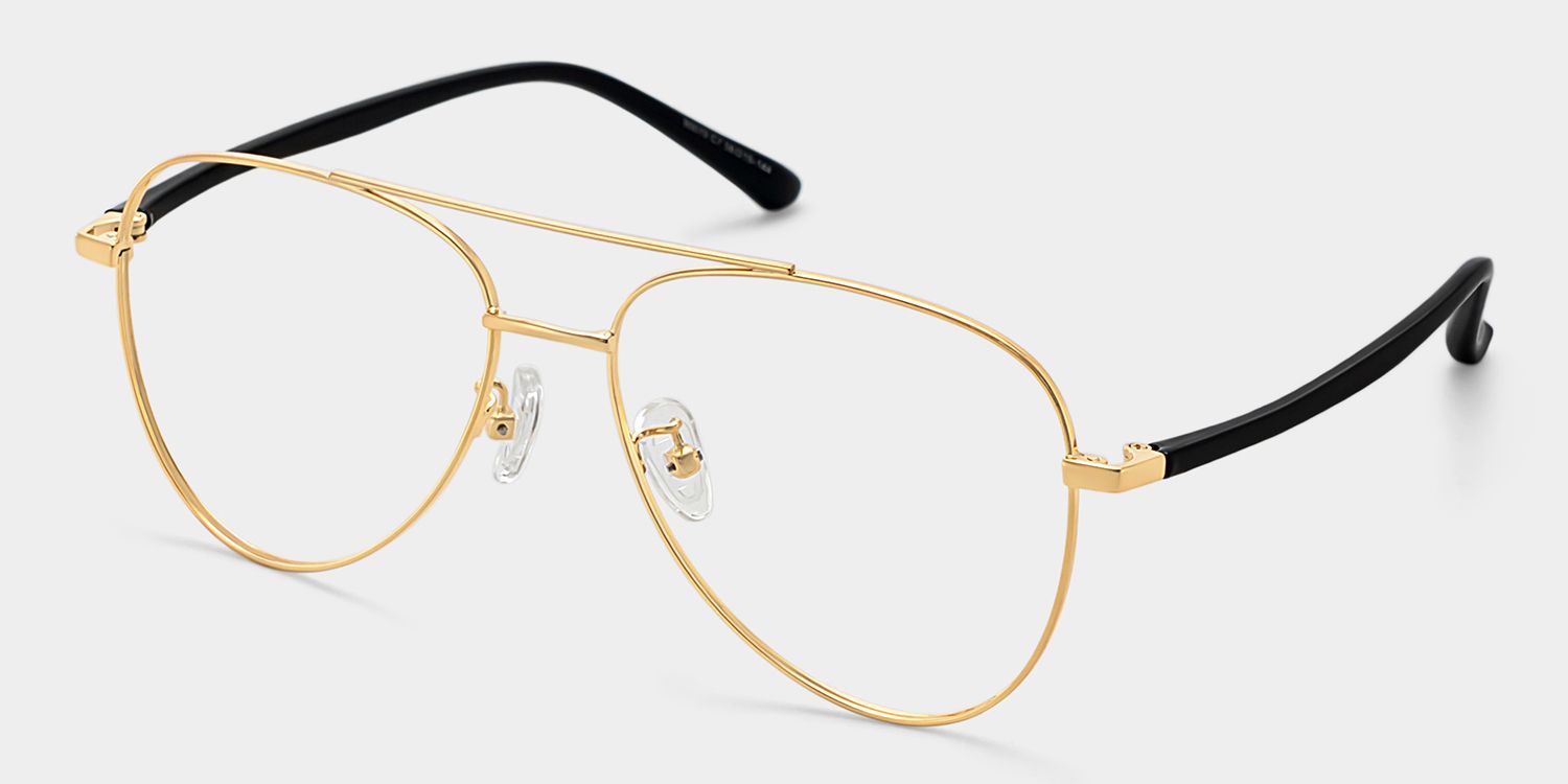 Paige Aviator Gold Glasses | ZEELOOL UK2