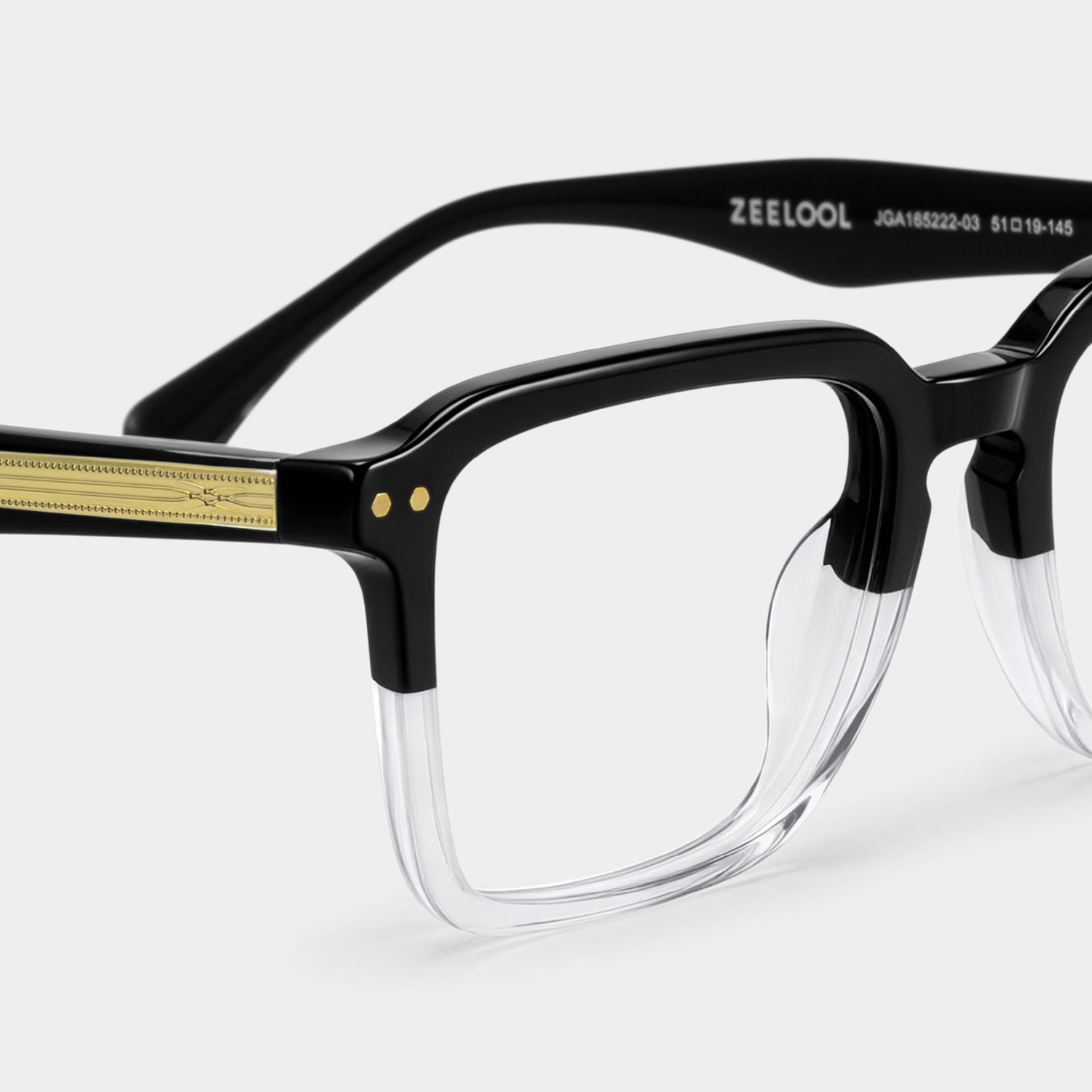 Vickerie Thin Black Clear Glasses in Square Design | ZEELOOL UK5