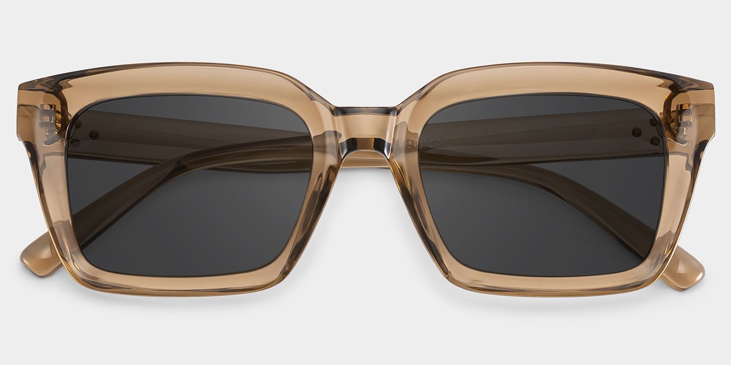 Grover Rectangle Beige Sunglasses for Women & Men | ZEELOOL UK1
