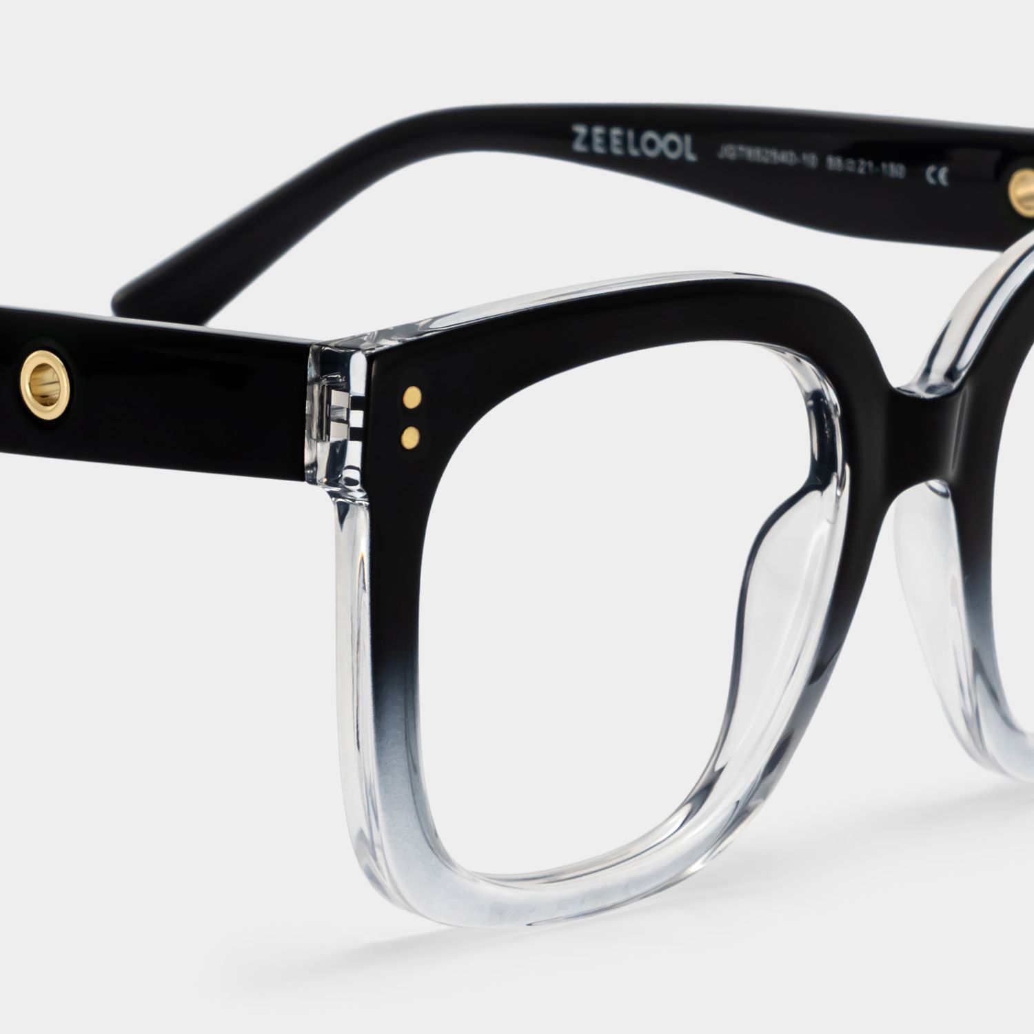 TR90 Ebony Eyeglasses, Ebony Square Glasses -Zeelool Glasses5