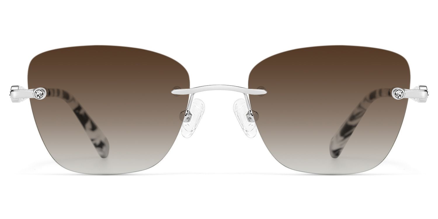 Seth Silver Rectangle Sunglasses to Frame Your Face | ZEELOOL UK0