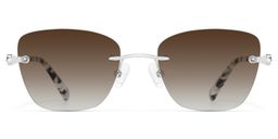 Seth Silver Rectangle Sunglasses0