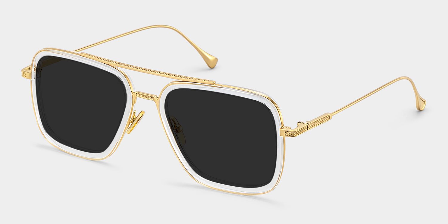 Gifford Aviator Clear Full Rim Sunglasses | ZEELOOL UK2