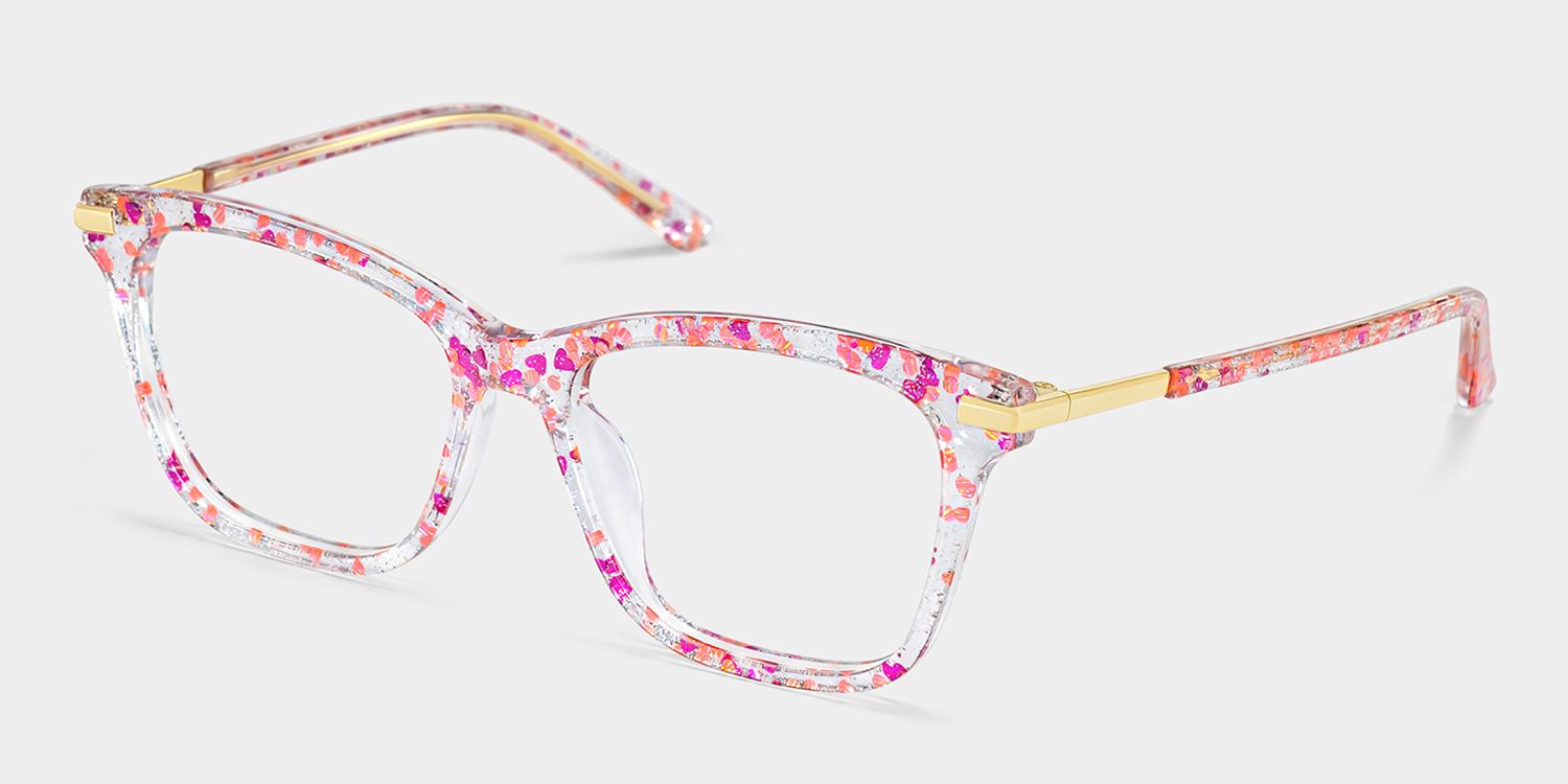 Eliot Rectangle Eyewear with Pink3