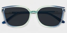 Rodz Blue-Green Square Sunglasses1