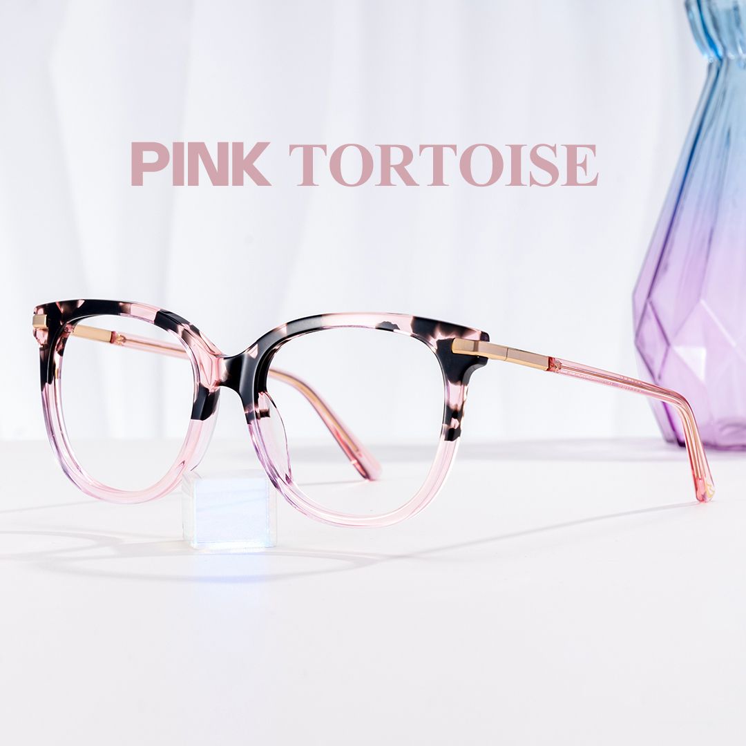Round Pink Tortoise Glasses0