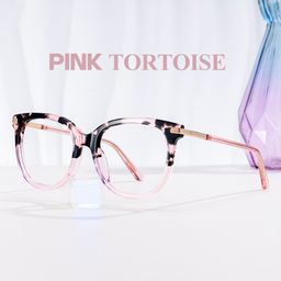 Mailyn Pink Tortoise Round Glasses0