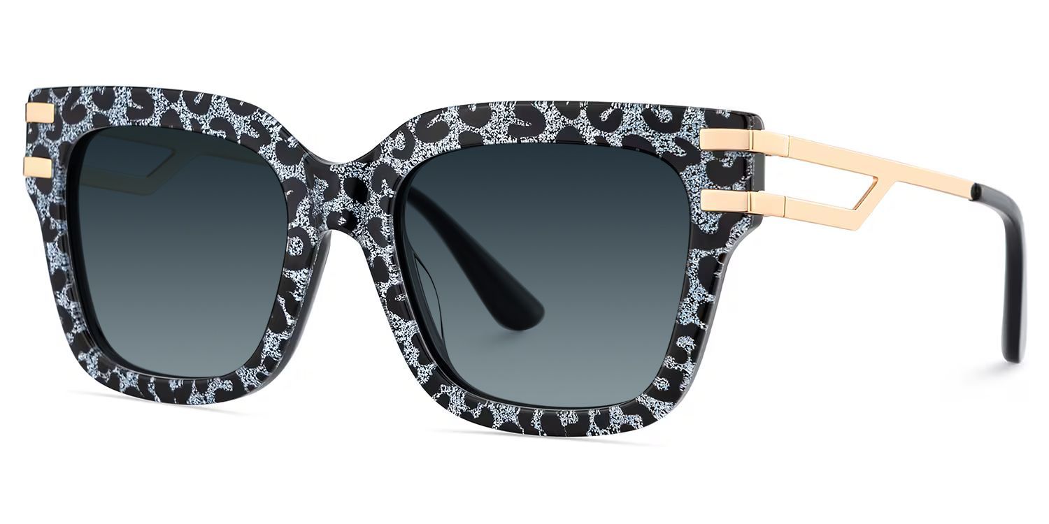 Lidia Gray Leopard Frame Sunglasses with Square Style | ZEELOOL UK2
