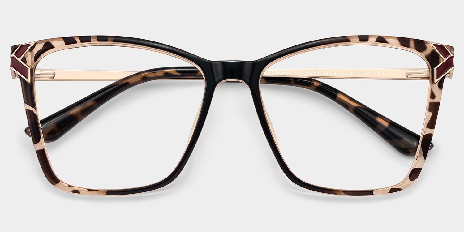 Tricee square Tortoise shell Eyeglass Frames For Women | Zeelool3