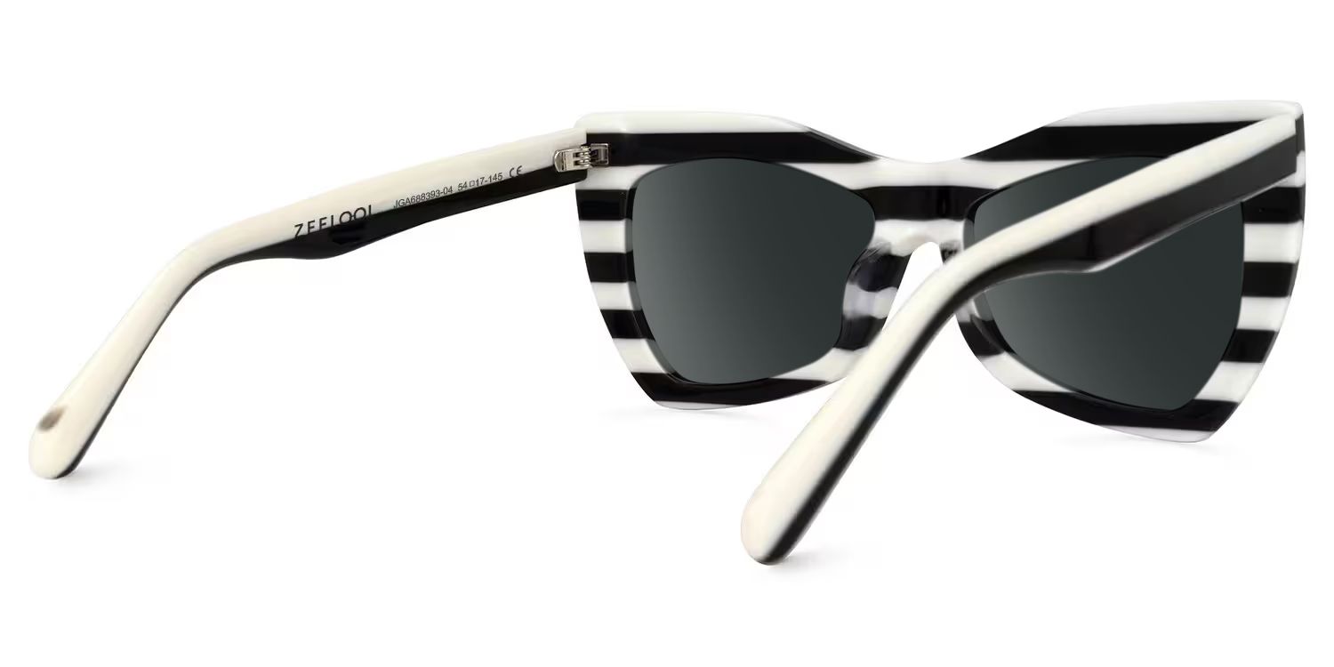 Bernita Black-White Frame Sunglasses with Geometric Style | ZEELOOL UK3