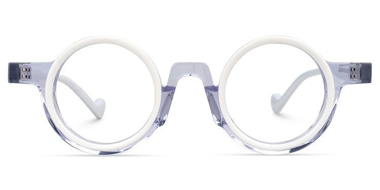 Glanton White Round Glasses