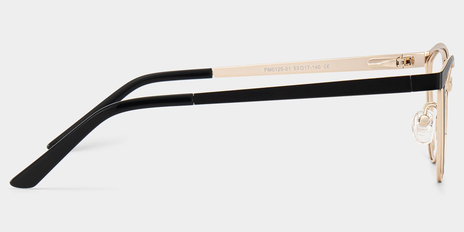 Sydney Cat Eye Metal  Black Frame Glasses | ZEELOOL UK3