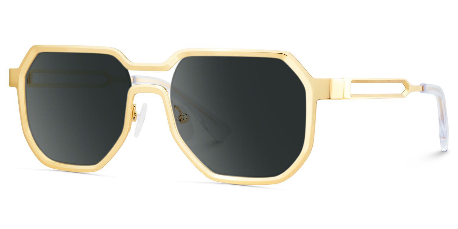 Hype Gold Frame Sunglasses with Geometric Style | ZEELOOL UK3