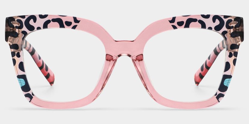 Malcolm Pink-Leopard Square Glasses