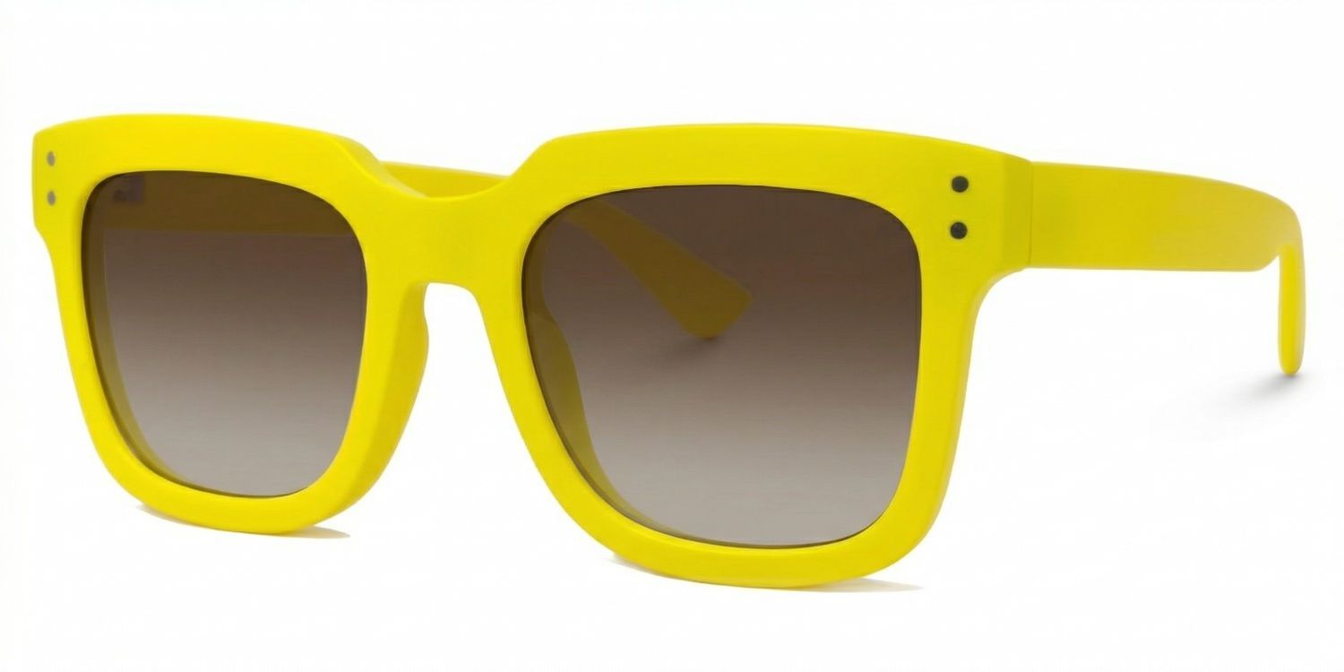 Liizbeett Tr90 Yellow Square Frame Sunglasses | ZEELOOL UK1