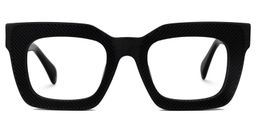 Keisa Black Rectangle Glasses0