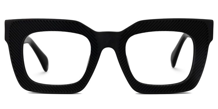 Keisa Black Rectangle Glasses