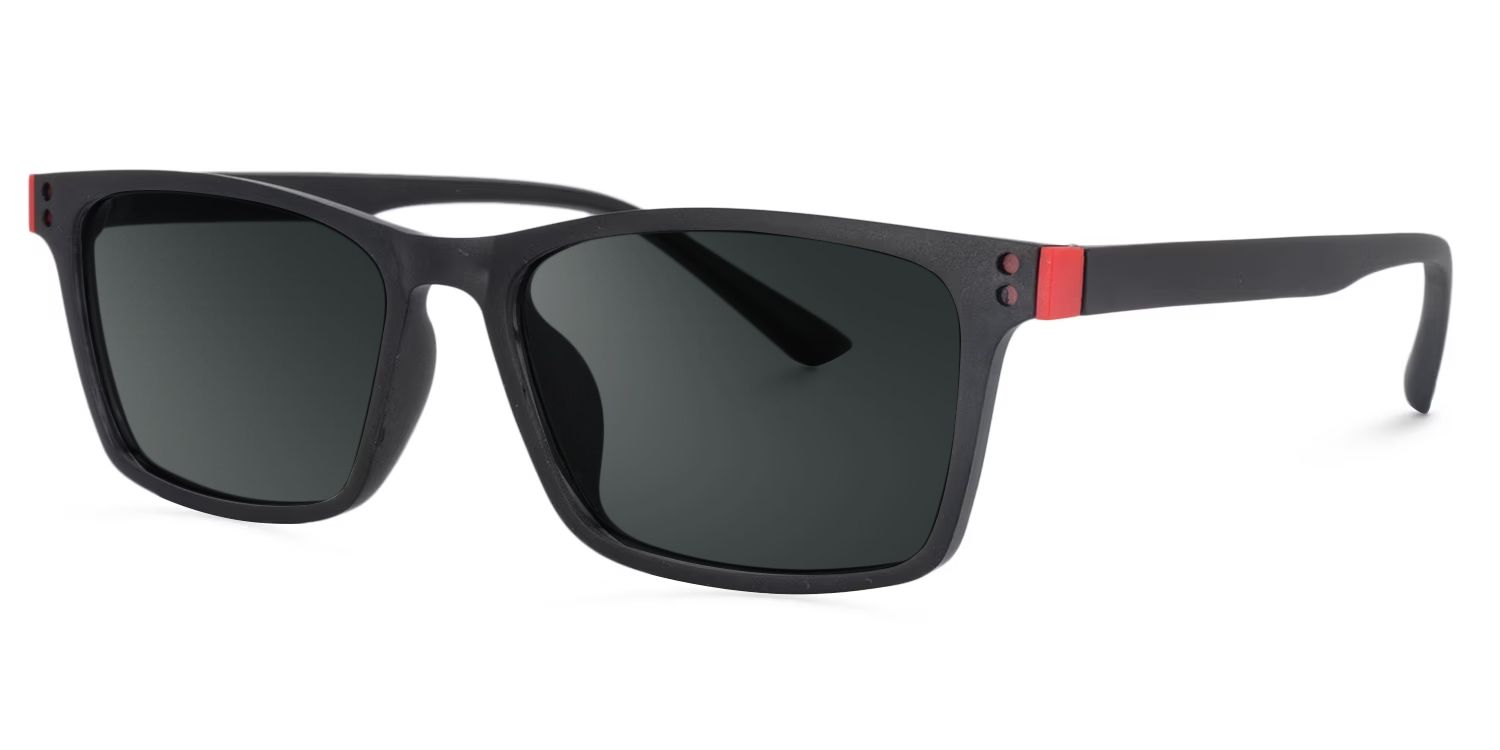 Cheche Tr90 Black Rectangle Frame Sunglasses | ZEELOOL UK1