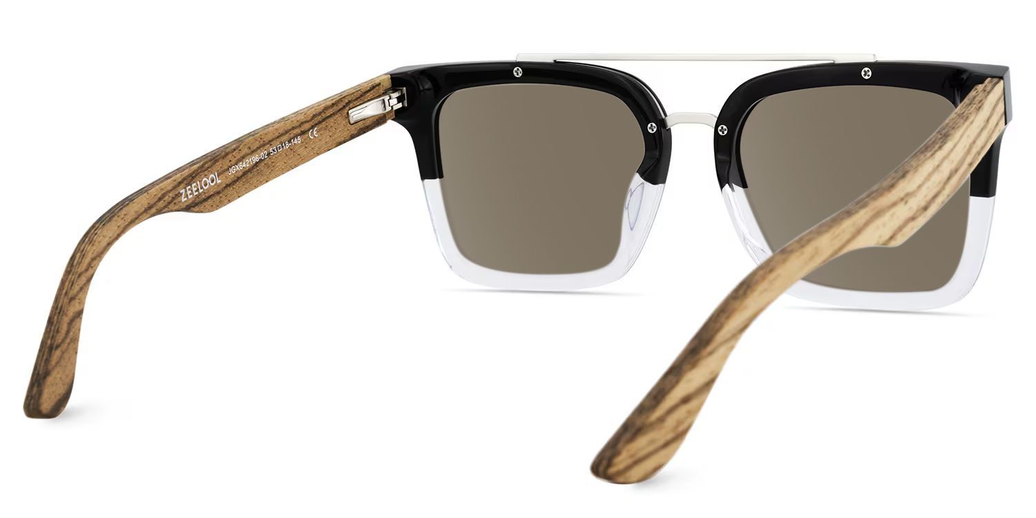 Pascal Mixed Black Clear Aviator Frame Sunglasses | ZEELOOL UK4