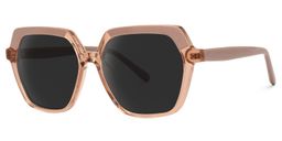 Norah Beige Geometric Sunglasses1