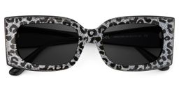 Orduno Gray Leopard Rectangle Sunglasses1