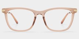 Selena Beige Rectangle Glasses0
