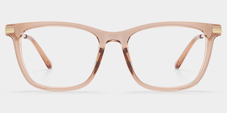 Selena Beige Rectangle Glasses