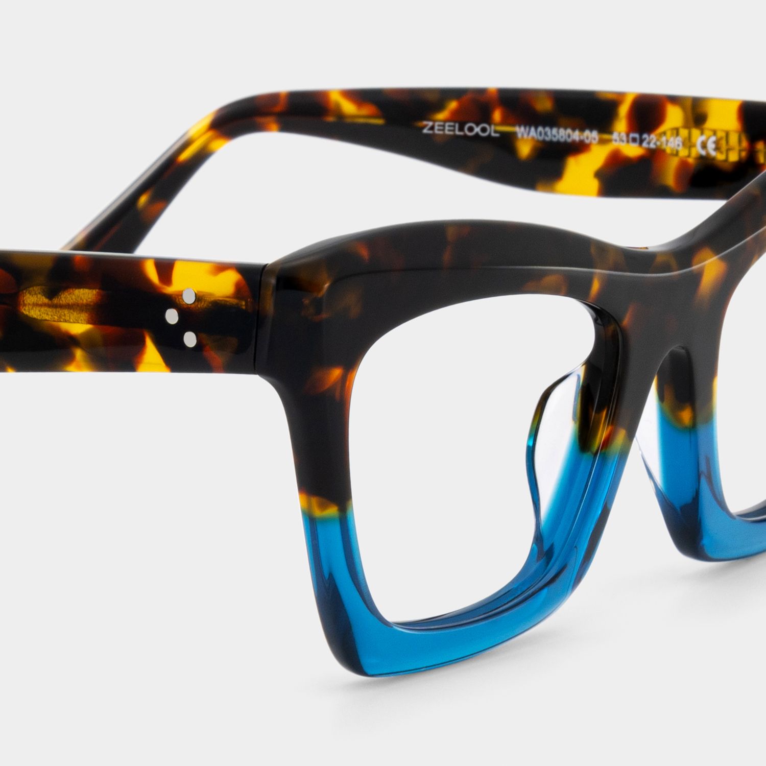 Benitez Square Blue-Tortoise Frame Glasses | Zeelool6