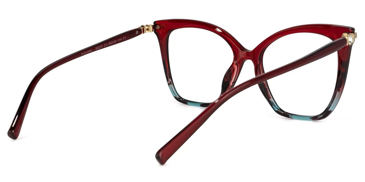 Lamar Butterfly Red Eyeglasses and Two-Tone Frames4