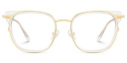 Cameron Clear Gold Square Glasses1
