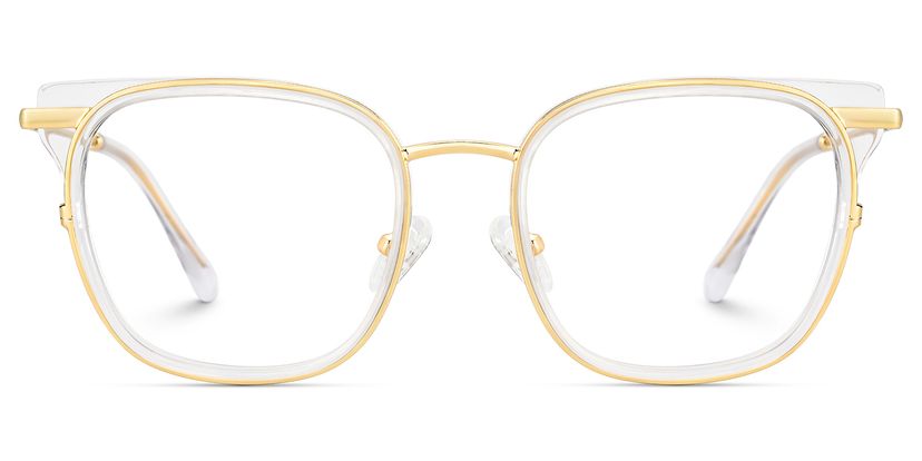 Cameron Clear Gold Square Glasses