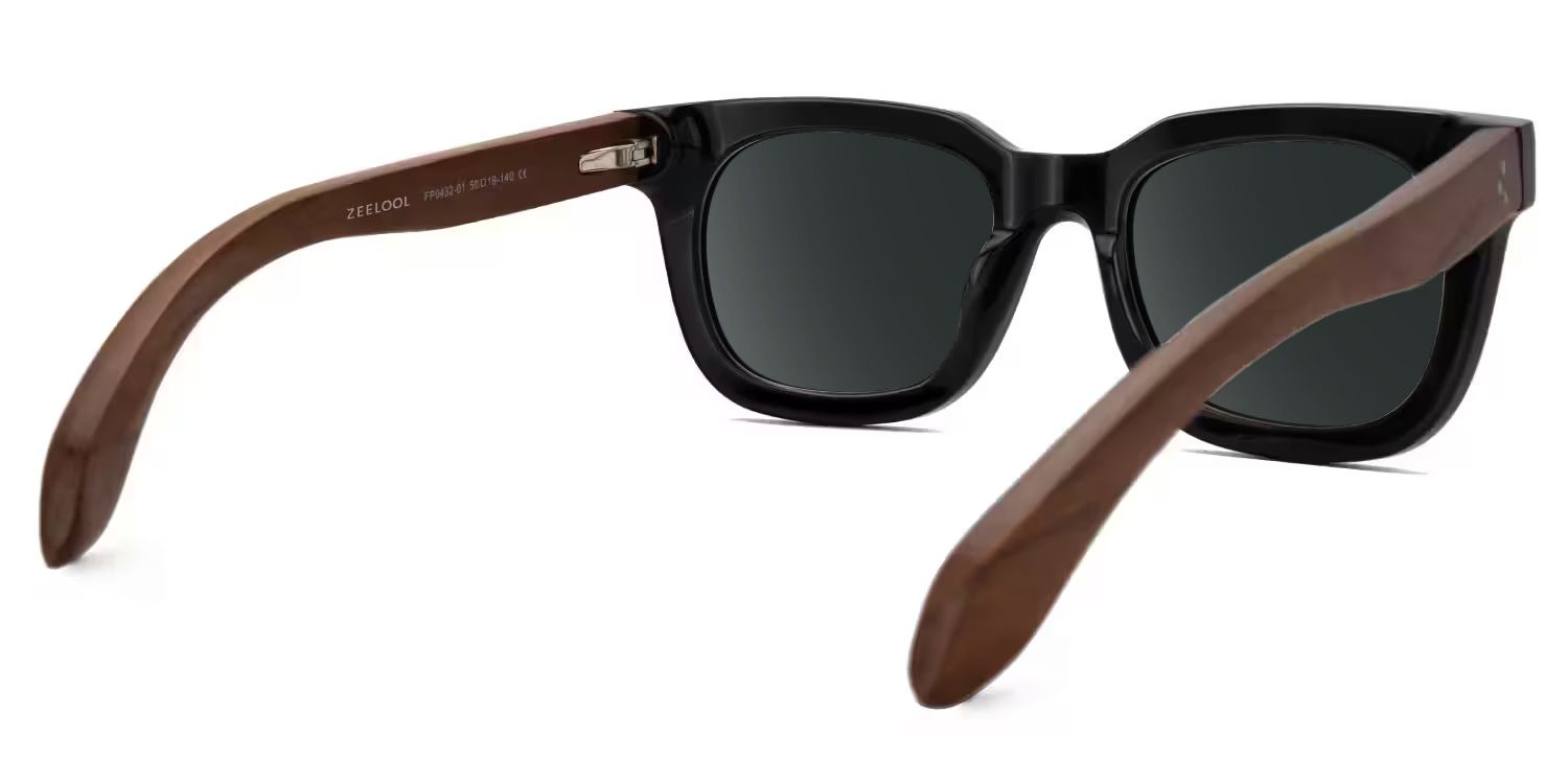Sam Acetate Black Rectangle Frame Sunglasses | ZEELOOL UK3