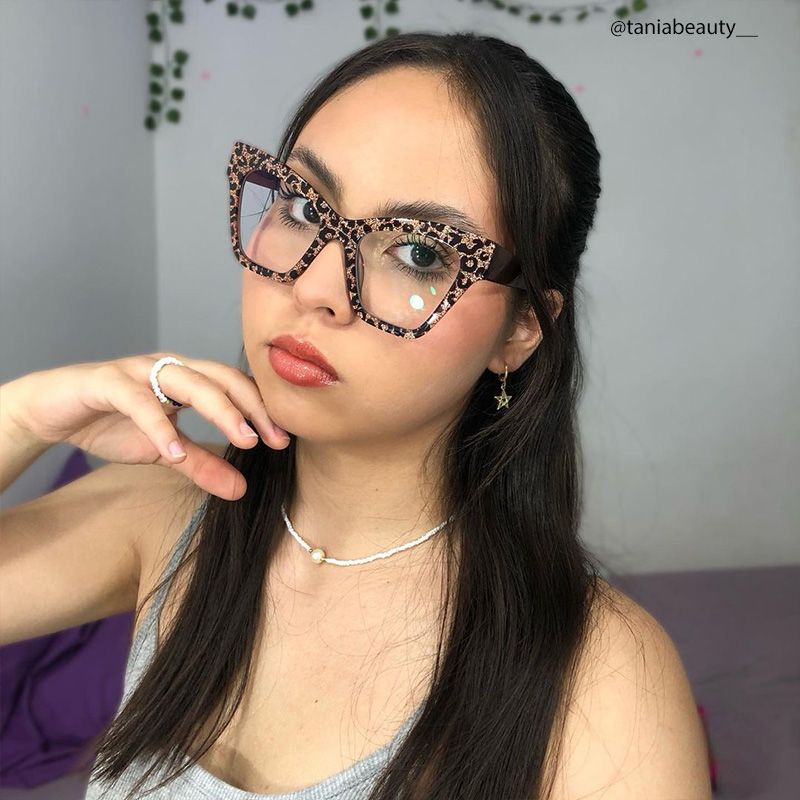 Designer Ansyah Cat Eye Leopard Print Frame Glasses9