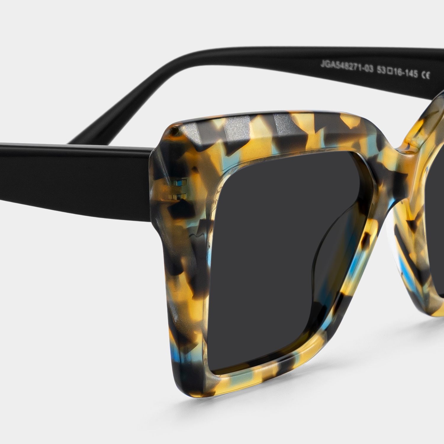 Thiline Acetate Tortoise Square Frame Sunglasses | ZEELOOL UK4