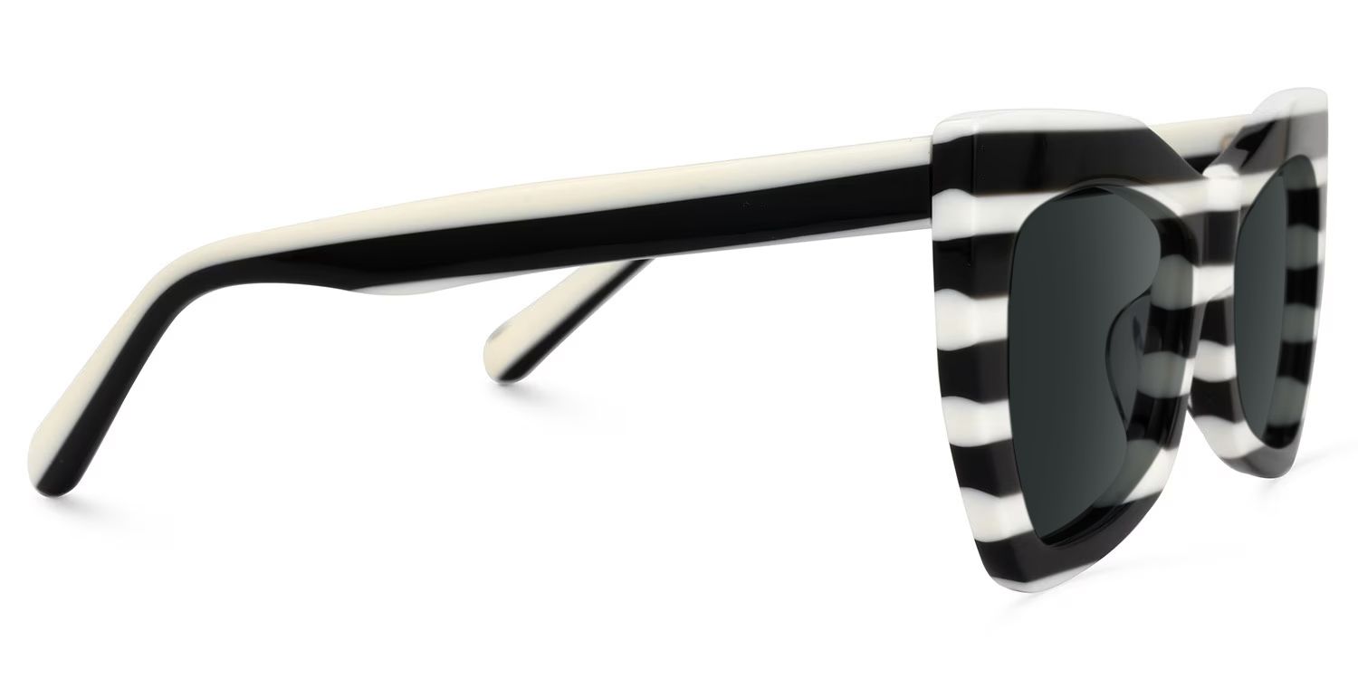 Bernita Black-White Frame Sunglasses with Geometric Style | ZEELOOL UK2