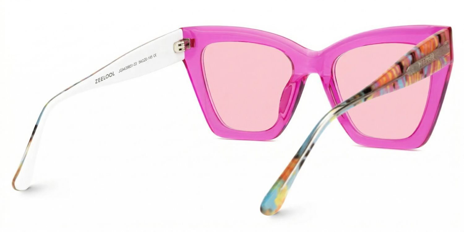 Mackey Pink Frame Sunglasses with Butterfly Style | ZEELOOL UK3