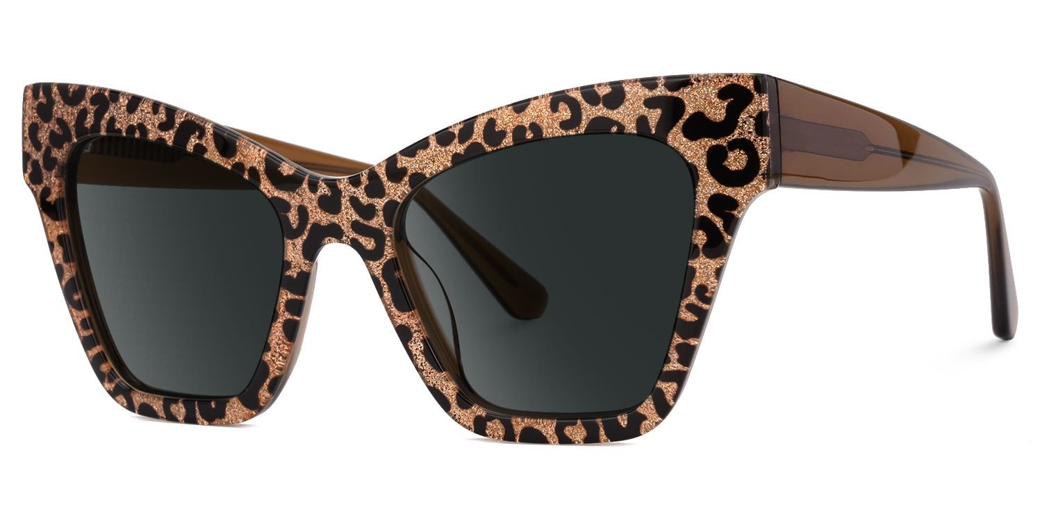 Ansyah Cat Eye Sunglasses with Acetate Leopard Frames | ZEELOOL CA3