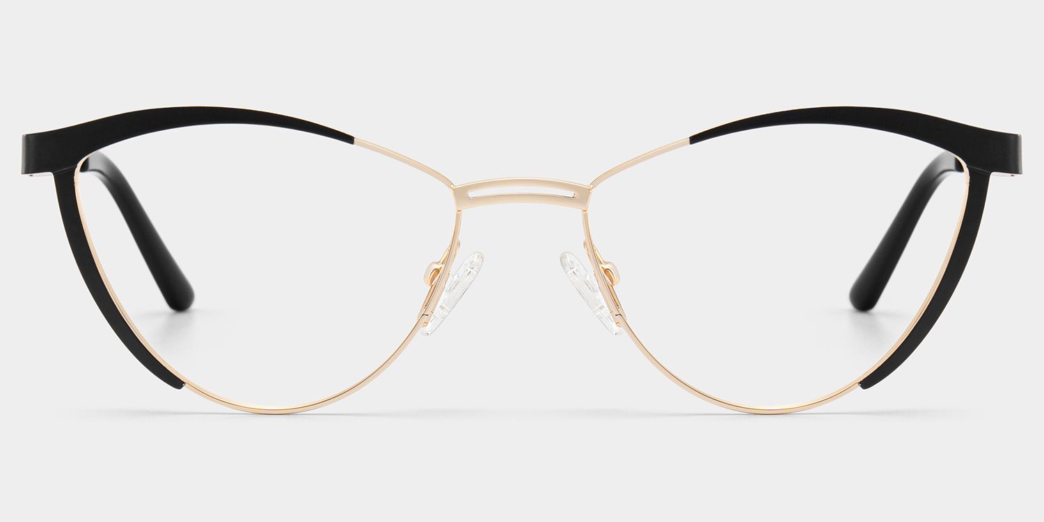 Sydney Cat Eye Metal  Black Frame Glasses | ZEELOOL UK0